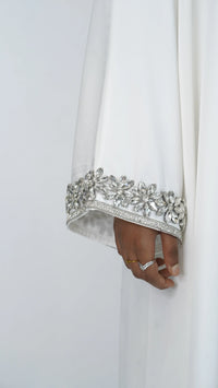 Ameera Luxury Embellished Caftan - Half White