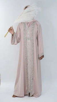 Ameera Luxury Embellished Caftan - Light Pink