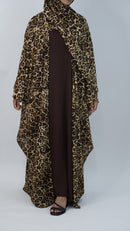 Elegant Leopard Print Abaya