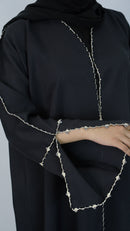 Sahar Black linen Abaya