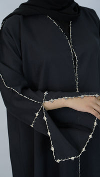 Sahar Black linen Abaya