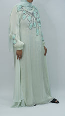 Mint Embroidery Closed Abaya