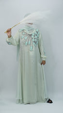 Mint Embroidery Closed Abaya