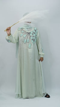 Mint Embroidery Closed Abaya