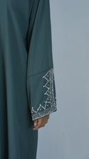 Liyana teal Embroidery Abaya