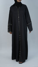 Sahar Black linen Abaya