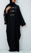 Black Triple Belt Abaya