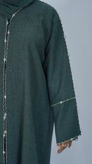 Sahar Green linen Abaya