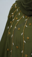 Green Embroidery Kaftan