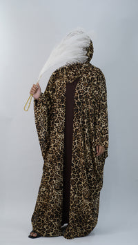 Elegant Leopard Print Abaya