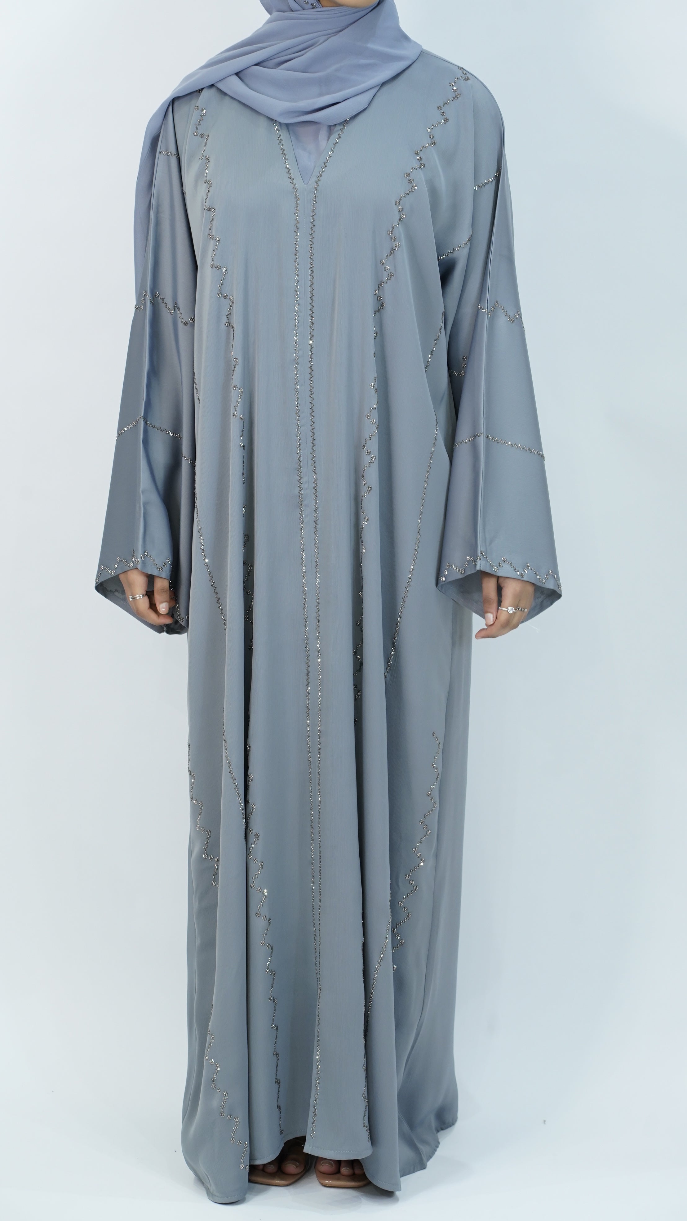 Maryam Pearl Blue Abaya