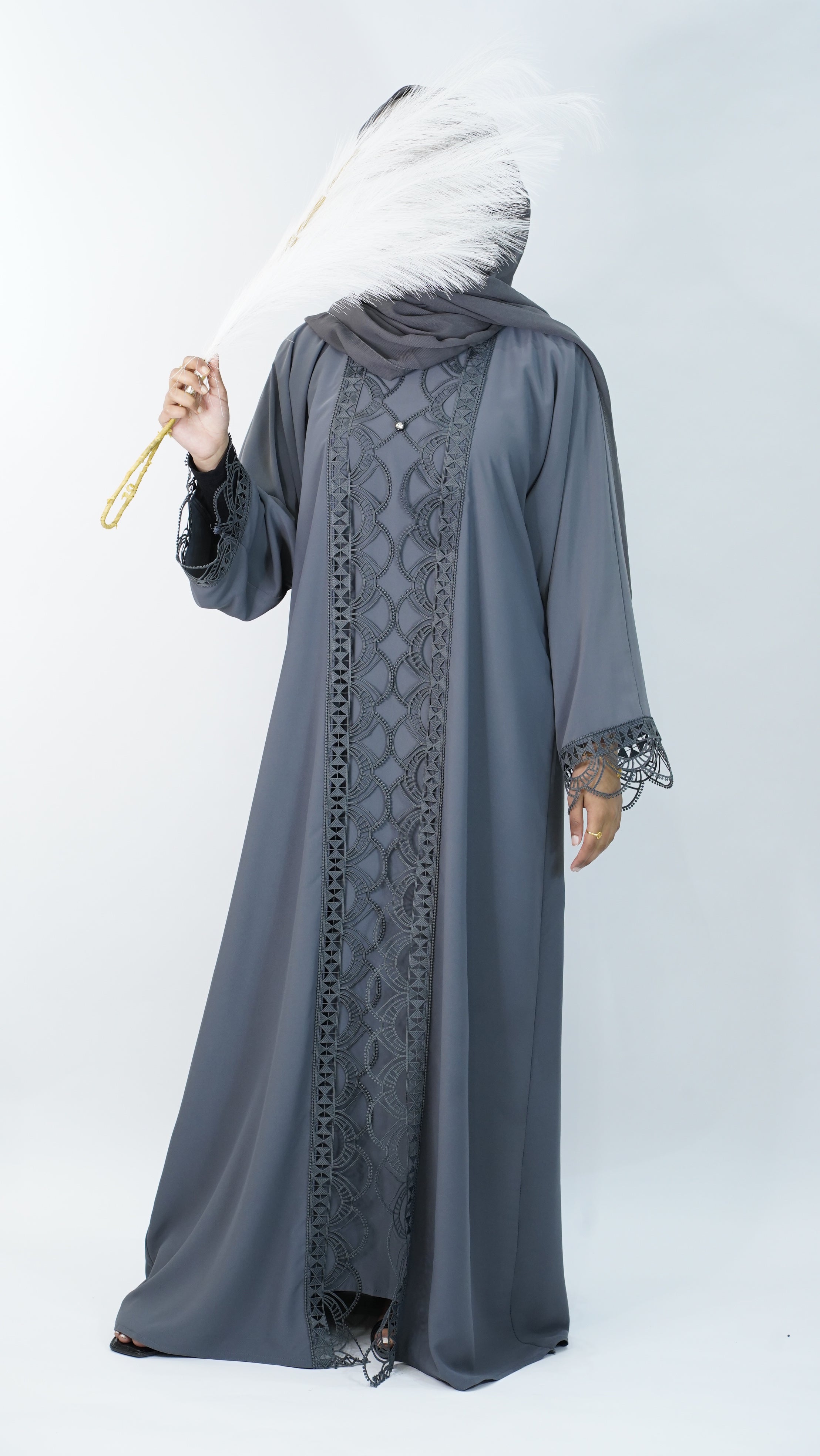 Asma Grey Abaya