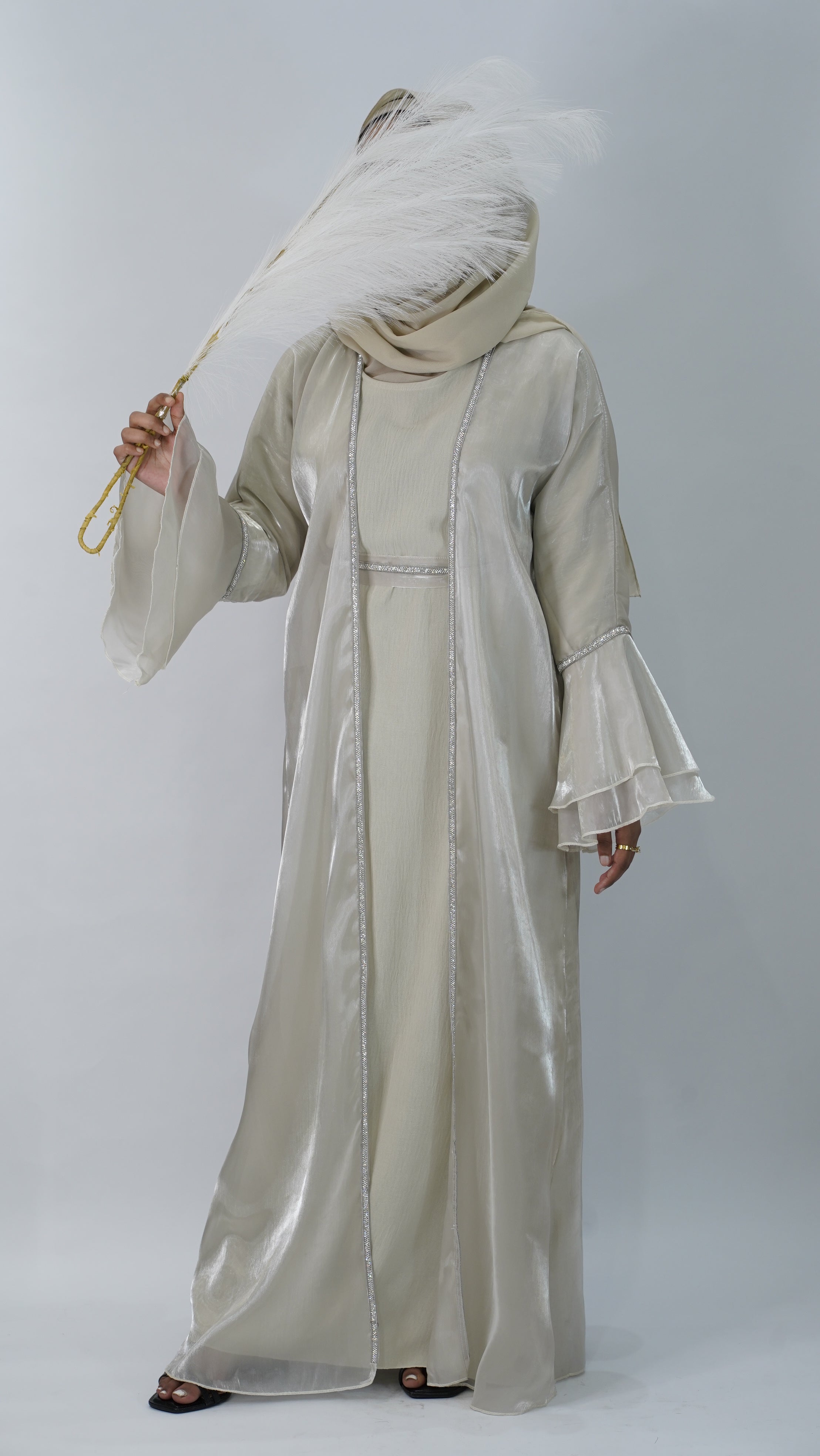 Hiba Cream Abaya