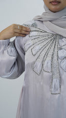 lilac embroidery closed abaya