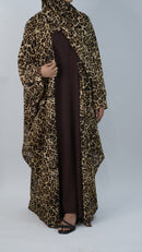 Elegant Leopard Print Abaya