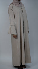 Sahar Cream linen Abaya