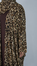 Elegant Leopard Print Abaya