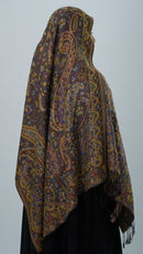Pashmina Purple Orange Floral Shawl