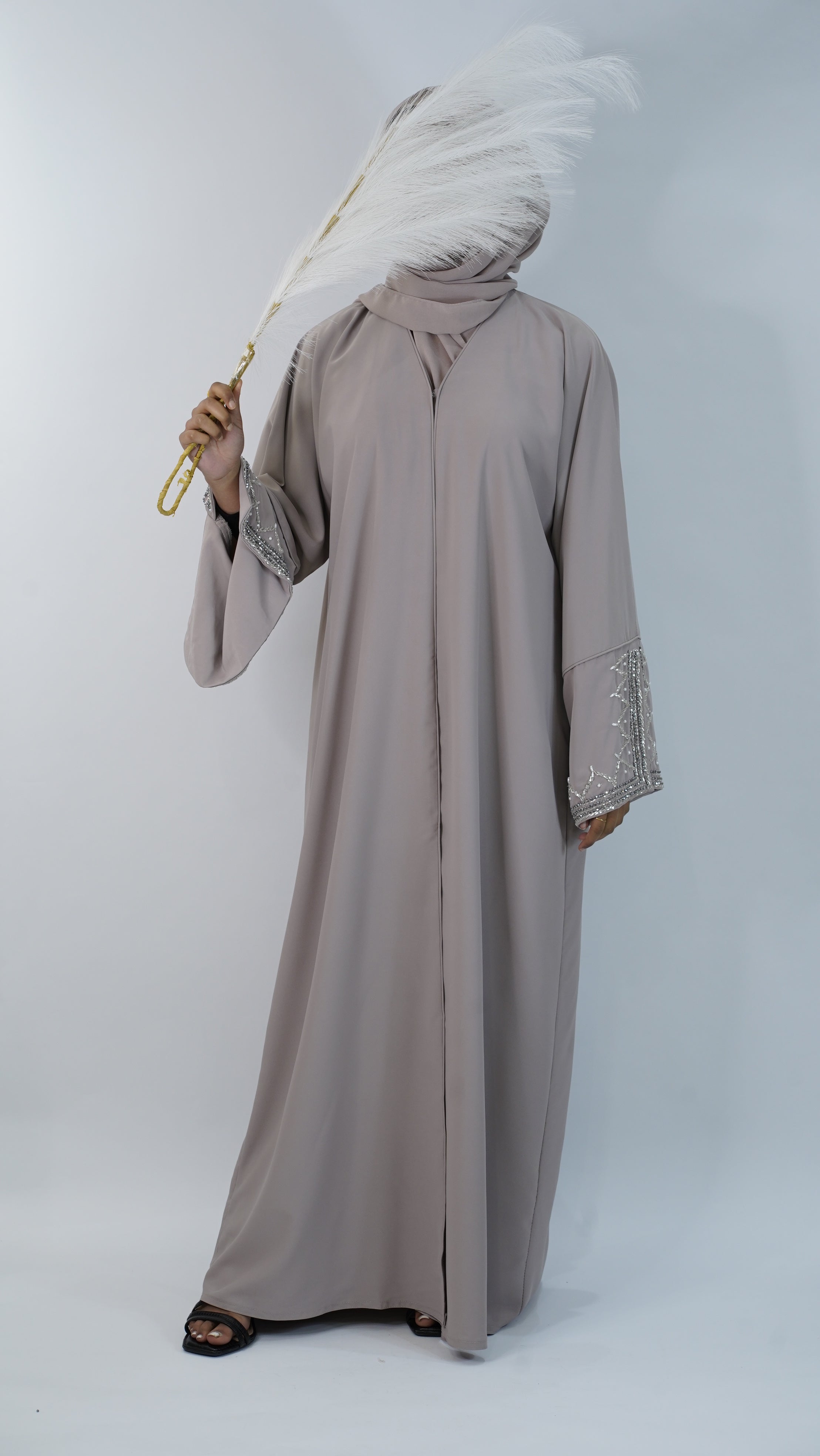 Liyana Nude Embroidery Abaya