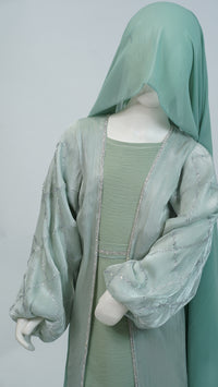 Negin Mint Green Kids Abaya