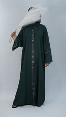 Sahar Green linen Abaya