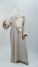 Cream Linen Abaya