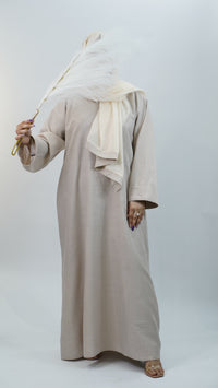 Cream Linen Abaya