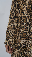 Elegant Leopard Print Abaya