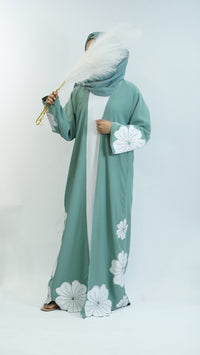 Mint Floral Dream Abaya